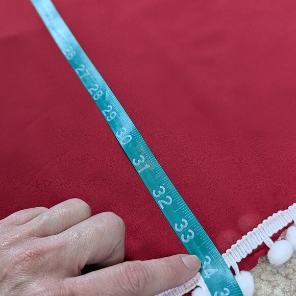 In'Voland Red Sheer Coverup with Pompoms - one size - Picture 7 of 7